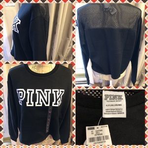 BNWT PinkVictoria’sSecret Cropped Mesh Sweatshirt